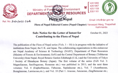 Notice for the Letter of Intent for Contributing to the Flora of Nepal